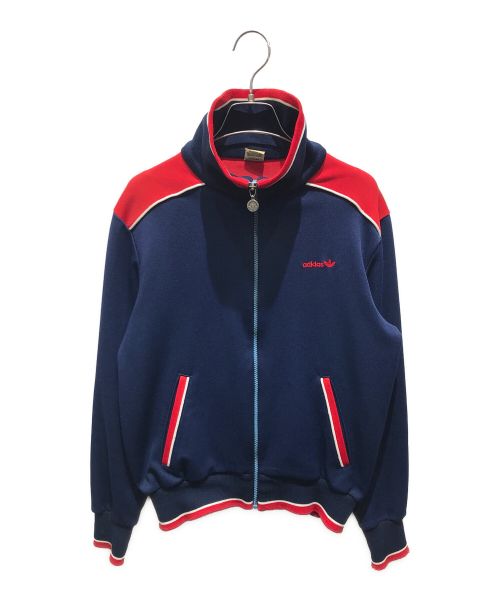 adidas（アディダス）adidas (アディダス) トラックジャケット　60-70ｓ デサント社 ネイビー×レッド サイズ:Mの古着・服飾アイテム