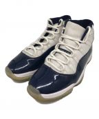 NIKEナイキ）の古着「ミッドカットスニーカー　378037-123　AIR JORDAN 11 RETRO WIN LIKE 82　エアジョーダン11 レトロ ウィン ライク82」｜ホワイト×ネイビー