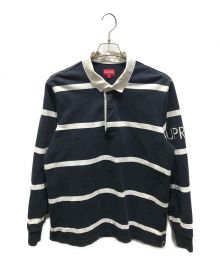 SUPREME（シュプリーム）の古着「Striped Rugby Polo Shirt」｜ネイビー