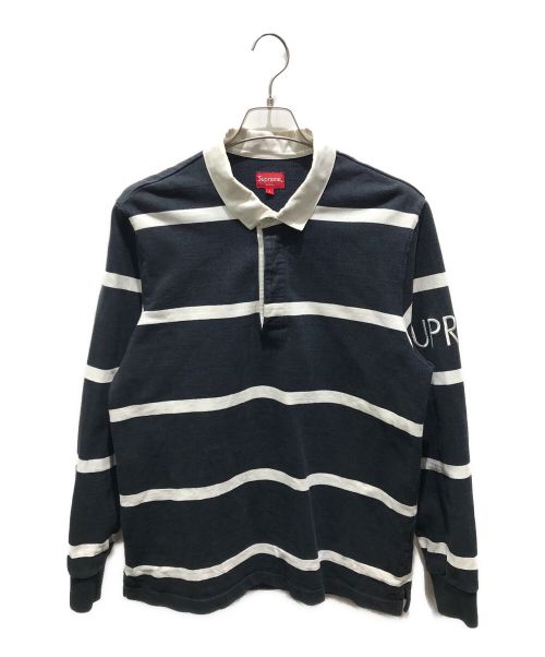 SUPREME（シュプリーム）SUPREME (シュプリーム) Striped Rugby Polo Shirt ネイビー サイズ:Ｍの古着・服飾アイテム