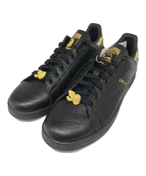 adidas（アディダス）adidas (アディダス) A BATHING APE (アベイシングエイプ) スタンスミス  IG1116 Stan Smith 30th Anniversary ブラック サイズ:27.5cm 未使用品の古着・服飾アイテム