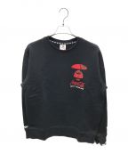 Aape BY A BATHING APE×Coca Colaエーエイプ バイ アベイシングエイプ×コカコーラ）の古着「クルーネックスウェット」｜ブラック