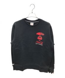 Aape BY A BATHING APE×Coca Cola（エーエイプ バイ アベイシングエイプ×コカコーラ）の古着「クルーネックスウェット」｜ブラック