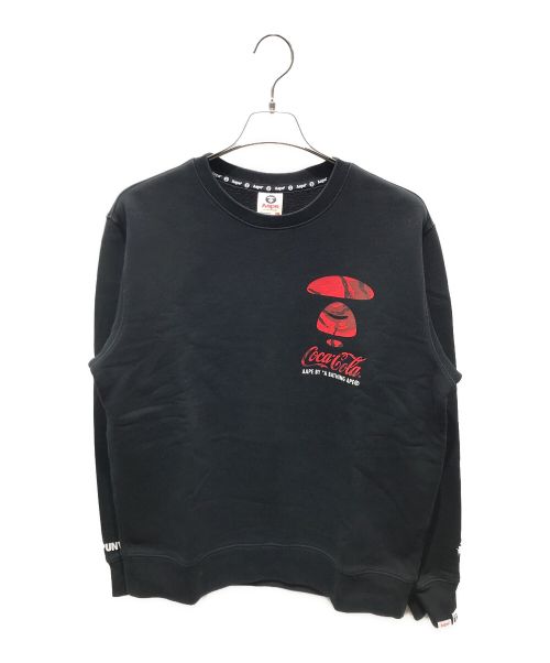 Aape BY A BATHING APE（エーエイプ バイ アベイシングエイプ）Aape BY A BATHING APE (エーエイプ バイ アベイシングエイプ) Coca Cola (コカコーラ) クルーネックスウェット ブラック サイズ:XLの古着・服飾アイテム