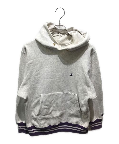 Champion REVERSE WEAVE（チャンピオン リバース ウィーブ）Champion REVERSE WEAVE (チャンピオンリバースウィーブ) リバースウィーブパーカー　 刺繍タグ グレー サイズ:Mの古着・服飾アイテム