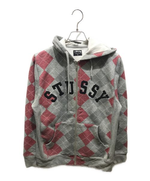 stussy（ステューシー）stussy (ステューシー) ジップパーカー　00ｓ グレー サイズ:Mの古着・服飾アイテム