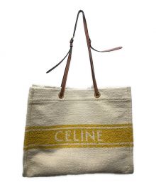 CELINE（セリーヌ）の古着「ホリゾンタルカバ キャンバス トートバッグ」｜ベージュ×イエロー