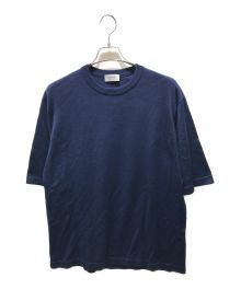 JOHN SMEDLEY（ジョンスメドレー）の古着「半袖クルーネックニット」｜ネイビー