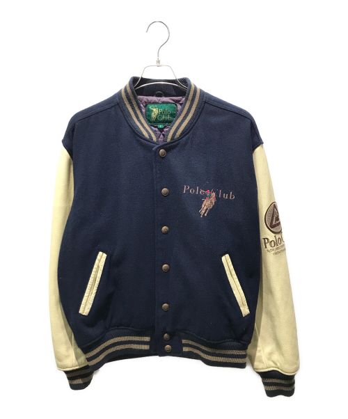 POLO CLUB（ポロクラブ）POLO CLUB (ポロクラブ) スタジャン ネイビー×ホワイト サイズ:Fの古着・服飾アイテム