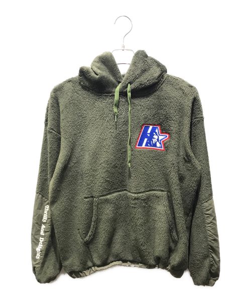 Hysteric Glamour（ヒステリックグラマー）Hysteric Glamour (ヒステリックグラマー) アップリケ オーバーサイズパーカー 01203CF06 カーキ サイズ:FREEの古着・服飾アイテム