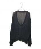 Knuth Marfクヌースマーフ）の古着「Uneck fringe mesh knit」｜ブラック