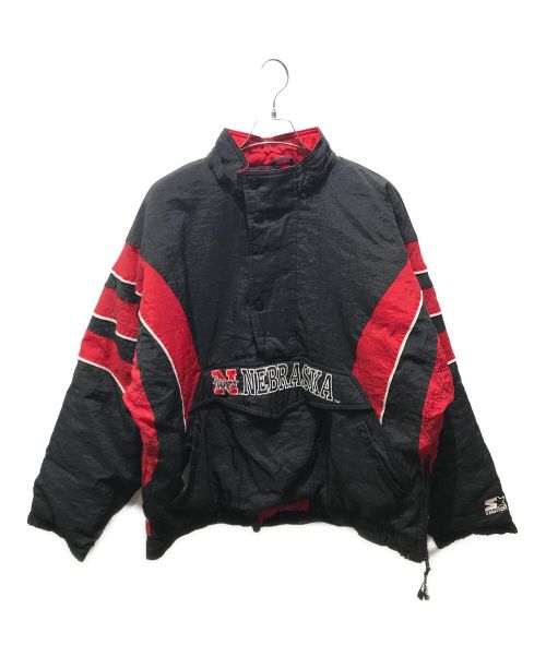 STARTER（スターター）STARTER (スターター) 中綿アノラックジャケット　NEBRASKA HUSKEYS ブラック×レッド サイズ:XLの古着・服飾アイテム