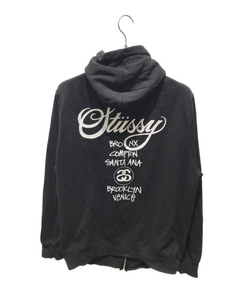 stussy（ステューシー）stussy (ステューシー) ジップパーカー　00ｓ ブラック サイズ:Lの古着・服飾アイテム