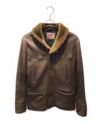 Y‘2 LEATHERワイツーレザー）の古着「DEER SKIN & MOUTON 30's CAR COAT」｜ブラウン