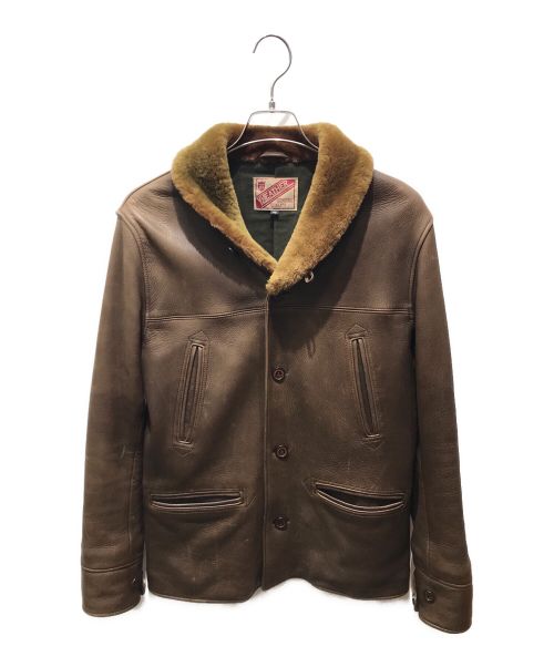 Y‘2 LEATHER（ワイツーレザー）Y‘2 LEATHER (ワイツーレザー) DEER SKIN & MOUTON 30's CAR COAT ブラウン サイズ:40の古着・服飾アイテム