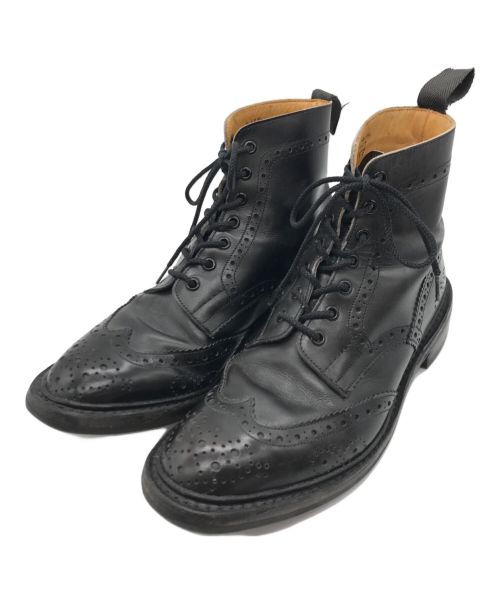 Tricker's（トリッカーズ）Tricker's (トリッカーズ) ウィングチップブーツ ブラック サイズ:7.5-5の古着・服飾アイテム