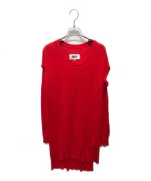 MM6 Maison Margiela（エムエムシックス メゾンマルジェラ）の古着「セパレートスリーブロングセーター　S32CT0645 S15247」｜レッド