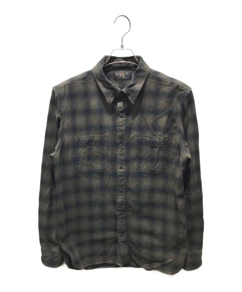 RRL（ダブルアールエル）RRL (ダブルアールエル) Plaid Canvas Workshirt ブラック×ベージュ サイズ:Mの古着・服飾アイテム