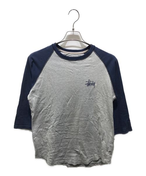 STUSSY AUTHENTIC GEAR（ステューシーオーセンティックギア）STUSSY AUTHENTIC GEAR (ステューシーオーセンティックギア) ラグランカットソー ネイビー×グレー サイズ:Mの古着・服飾アイテム