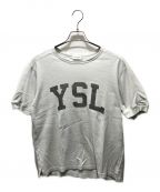 Saint Laurent Parisサンローランパリ）の古着「ヴィンテージ加工 YSL ロゴ Tシャツ　667856」｜ホワイト