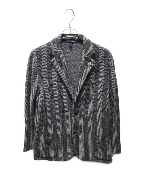 LARDINI（ラルディーニ）LARDINI (ラルディーニ) シングルニットテーラードジャケット グレー サイズ:Sの古着・服飾アイテム