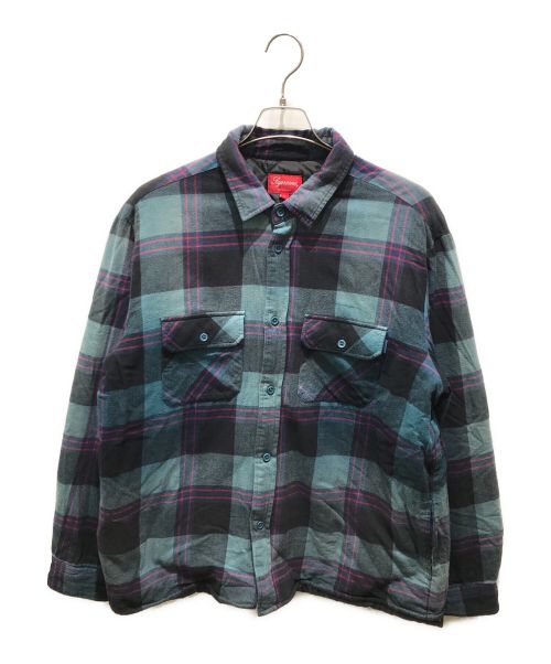 SUPREME（シュプリーム）SUPREME (シュプリーム) Quilted Flannel shirt　20AW グリーン サイズ:Lの古着・服飾アイテム