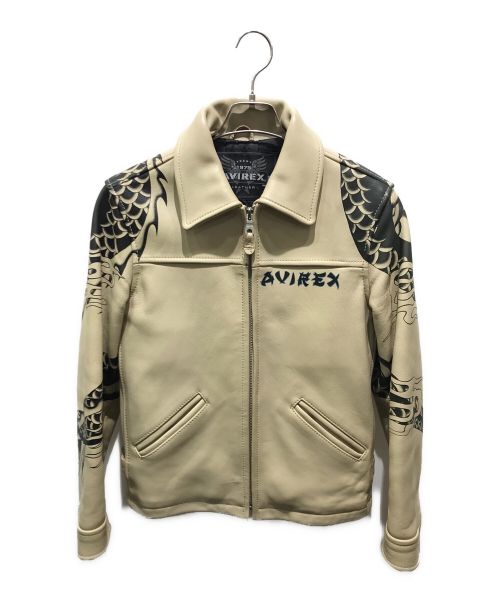 AVIREX（アヴィレックス）AVIREX (アヴィレックス) レザージャケット　6171052 ベージュ サイズ:Sの古着・服飾アイテム