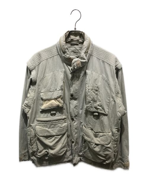 Eddie Bauer（エディーバウアー）Eddie Bauer (エディーバウアー) フィッシングジャケット　90ｓ 黒タグ カーキ サイズ:Lの古着・服飾アイテム