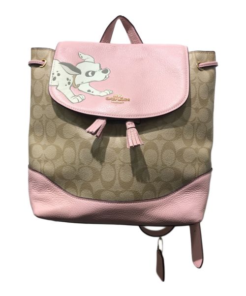 COACH（コーチ）COACH (コーチ) DISNEY (ディズニー) リュック　91129 ピンクベージュの古着・服飾アイテム