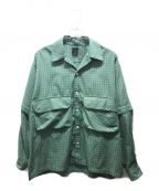 DAIWA PIER39ダイワ ピア39）の古着「TECH SPORTS OPEN COLLAR SHIRTS L/S MINI PLAIDS　BE-90024」｜グリーン