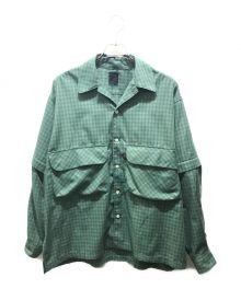 DAIWA PIER39（ダイワ ピア39）の古着「TECH SPORTS OPEN COLLAR SHIRTS L/S MINI PLAIDS　BE-90024」｜グリーン