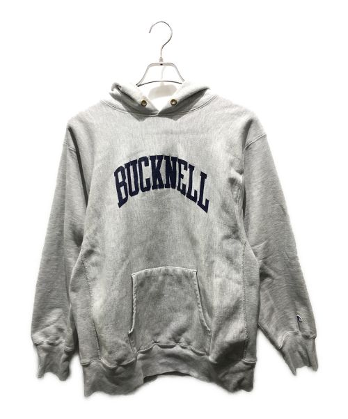 Champion REVERSE WEAVE（チャンピオン リバース ウィーブ）Champion REVERSE WEAVE (チャンピオン リバース ウィーブ) プリントパーカー　80s トリコタグ BUCKNELL 両面プリント グレー サイズ:XLの古着・服飾アイテム