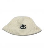 stussyステューシー）の古着「SS Link Knit Bucket Hat」｜ホワイト