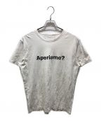 1piu1uguale3×FIXERウノ ピゥ ウノ ウグァーレ トレ×フィクサー）の古着「PRINT T-SHIRT PREMIUM SMOOTH Aperiamo　MRT322」｜ホワイト