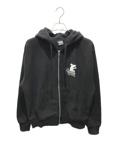 stussy（ステューシー）stussy (ステューシー) RAT ZIP HOODIE　1974840 ブラック サイズ:Mの古着・服飾アイテム