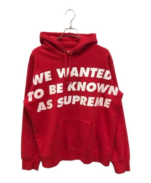 SUPREME（シュプリーム）SUPREME (シュプリーム) Known As Hooded Sweatshirt(ノウン アズ フーデッド スウェットシャツ) レッド サイズ:Lの古着・服飾アイテム