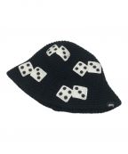 stussyステューシー）の古着「Dice Knit Bucket Hat　1321209」｜ブラック