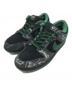 NIKEナイキ）の古着「ローカットスニーカー　B Dunk Low There Skateboards　HF7743-001　シューレース」｜ブラック×グリーン