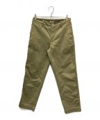 AURALEEオーラリー）の古着「WASHED FINX BUGGY SATIN WIDE PANTS(ウォッシュド フィンクス バギー サテン ワイド パンツ)」｜カーキ