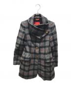 Vivienne Westwood RED LABELヴィヴィアンウエストウッドレッドレーベル）の古着「変形チェックコート　357-01-63004」｜グレー