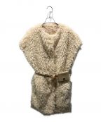 THINK FURシンクファー）の古着「Curly Fur Long Vest」｜ベージュ