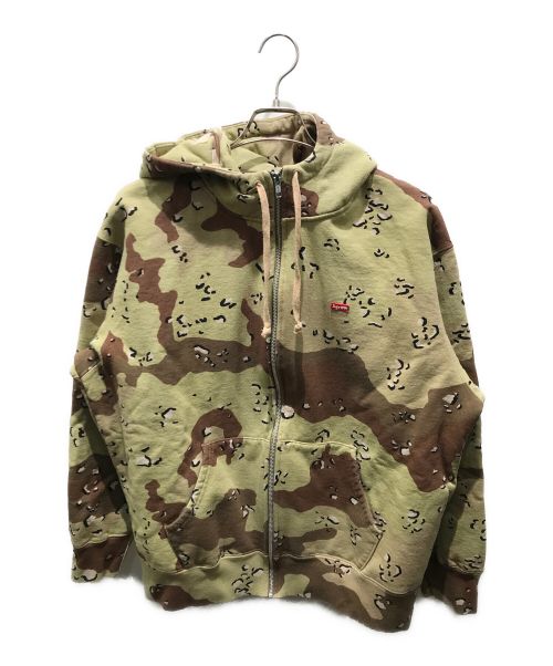 SUPREME（シュプリーム）SUPREME (シュプリーム) Small Box Facemask Zip Up Hooded Sweatshirt　20AW グリーン×ブラウン サイズ:Lの古着・服飾アイテム