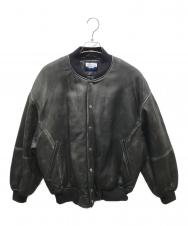 MAISON SPECIAL (メゾンスペシャル) Sheep Leather Prime-Over Stadium Jacket　11242211211 ブラック サイズ:1