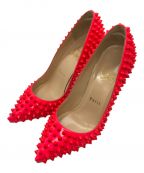 Christian Louboutinクリスチャン・ルブタン）の古着「Pigalle Spikes 100 Patent」｜ピンク