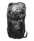 New Era×Yohji Yamamoto pour hommeニューエラ×ヨウジヤマモト プールオム）の古着「SKULL&ROSE PRINT RUCKSACK　hg-i55-660-1-03　 22SS」｜ブラック