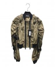 DSQUARED2 (ディースクエアード) cropped double-zip bomber jacket　S72AM0716 ベージュ サイズ:40