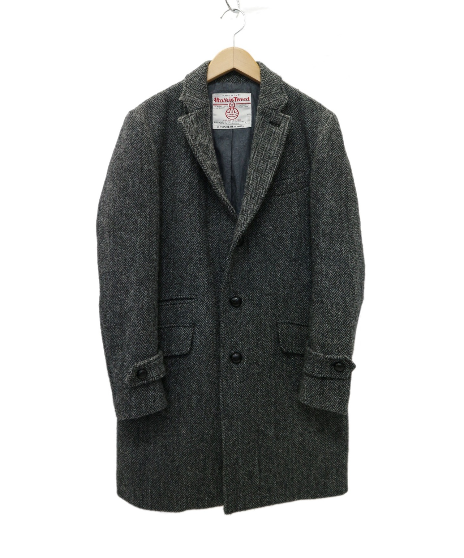 中古 古着通販 Harris Tweed ハリスツイード ハリスツイード ツイードコート グレー サイズ S ダファー別注 ブランド 古着通販 トレファク公式 Trefac Fashion