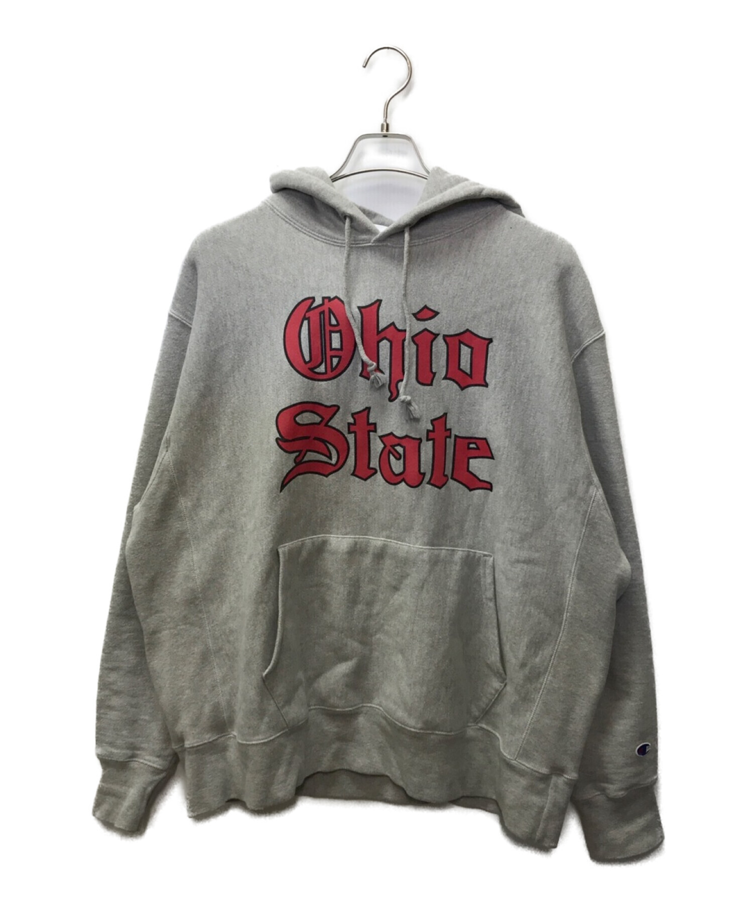 Champion REVERSE WEAVE (チャンピオン リバースウィーブ) OHIO STATE プリントパーカー グレー サイズ:XL