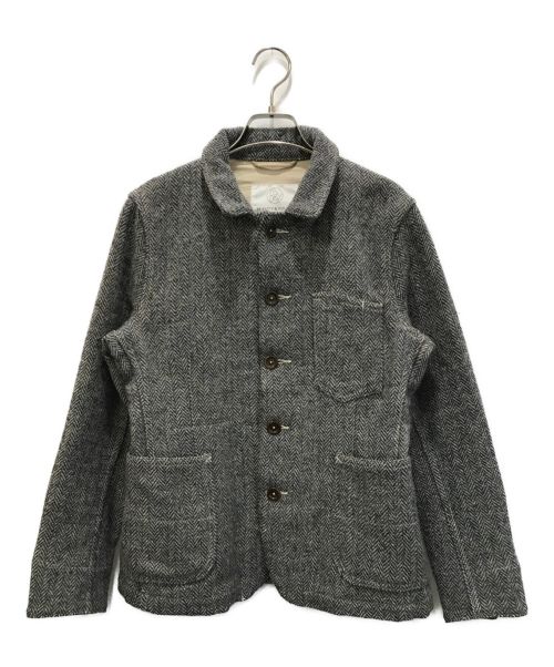 BEAUTY&YOUTH×HARRIS TWEED（ビューティーアンドユース×ハリスツイード）BEAUTY&YOUTH×Harris Tweed (ビューティーアンドユース×ハリスツイード) エルボーパッチツイードジャケット グレー サイズ:Sの古着・服飾アイテム