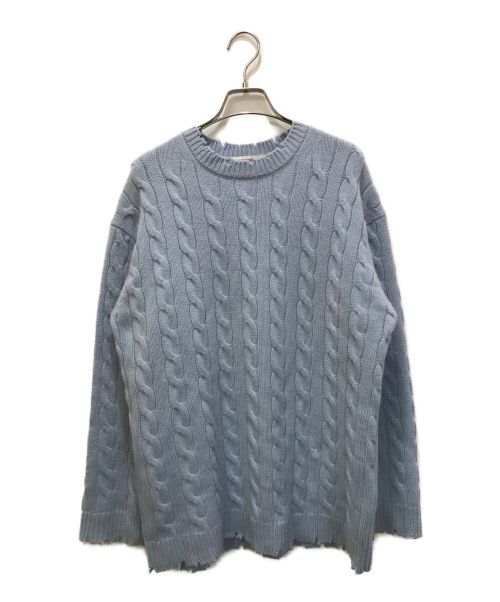 MADISON BLUE（マディソンブルー）MADISON BLUE (マディソンブルー) CRASHED CABLE KNIT PULLOVER スカイブルー サイズ:XSの古着・服飾アイテム